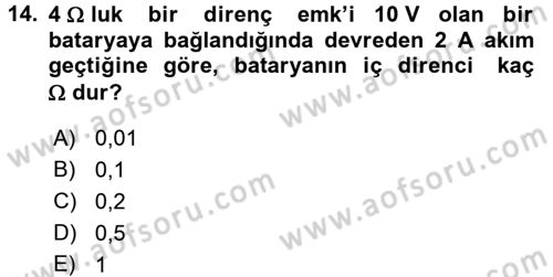 Teknolojinin Bilimsel İlkeleri 2 Dersi 2016 - 2017 Yılı (Vize) Ara Sınav Soruları 14. Soru
