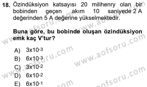 Teknolojinin Bilimsel İlkeleri 2 Dersi 2016 - 2017 Yılı (Vize) Ara Sınavı 18. Soru