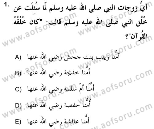 Hadis Tarihi ve Usulü Dersi 2021 - 2022 Yılı (Vize) Ara Sınav Soruları 1. Soru