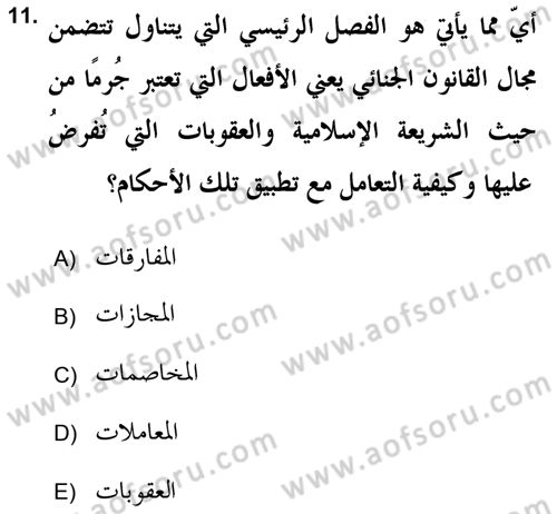 İslam Hukukuna Giriş Dersi 2018 - 2019 Yılı 3 Ders Sınav Soruları 11. Soru