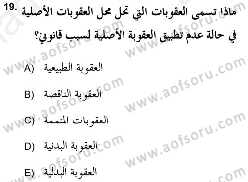 İslam Hukukuna Giriş Dersi 2018 - 2019 Yılı (Final) Dönem Sonu Sınav Soruları 19. Soru