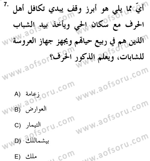 Islam Kurumlari ve Medeniyeti Dersi 2021 - 2022 Yılı (Final) Dönem Sonu Sınav Soruları 7. Soru