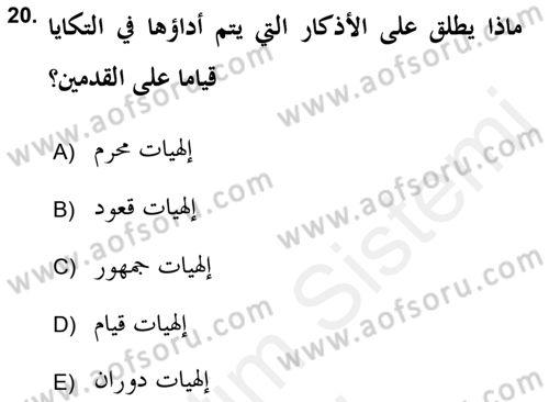 İslam Sanatları Tarihi Dersi 2017 - 2018 Yılı (Final) Dönem Sonu Sınav Soruları 20. Soru