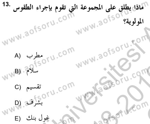 İslam Sanatları Tarihi Dersi 2018 - 2019 Yılı Yaz Okulu Sınav Soruları 13. Soru