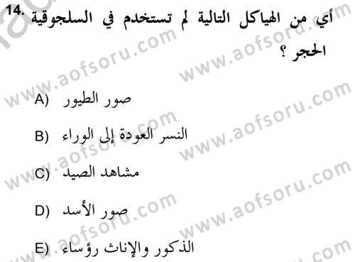 İslam Sanatları Tarihi Dersi 2018 - 2019 Yılı Yaz Okulu Sınav Soruları 14. Soru