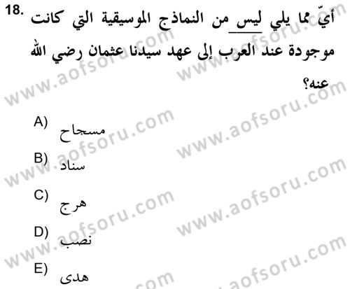 İslam Sanatları Tarihi Dersi 2020 - 2021 Yılı Yaz Okulu Sınav Soruları 18. Soru