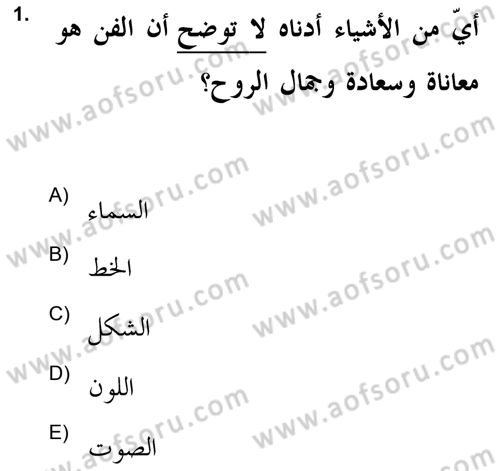 İslam Sanatları Tarihi Dersi 2021 - 2022 Yılı (Final) Dönem Sonu Sınav Soruları 1. Soru