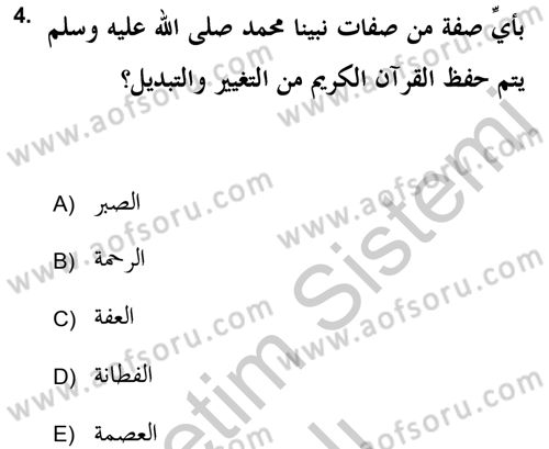 Kelam’a Giriş Dersi 2018 - 2019 Yılı Yaz Okulu Sınav Soruları 4. Soru