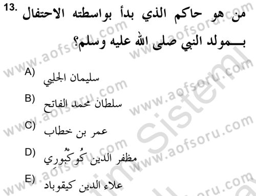Din Sosyolojisi Dersi 2021 - 2022 Yılı (Final) Dönem Sonu Sınav Soruları 13. Soru