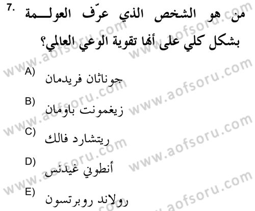 Din Sosyolojisi Dersi 2021 - 2022 Yılı (Final) Dönem Sonu Sınav Soruları 7. Soru