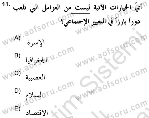 Din Sosyolojisi Dersi 2023 - 2024 Yılı (Final) Dönem Sonu Sınav Soruları 11. Soru