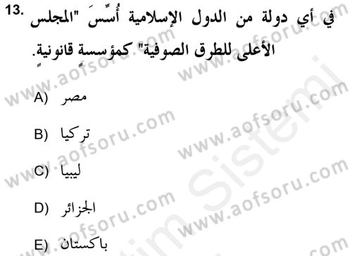 Çağdaş Düşünce Akımları Dersi 2018 - 2019 Yılı (Vize) Ara Sınav Soruları 13. Soru