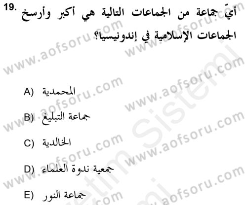 Çağdaş Düşünce Akımları Dersi 2018 - 2019 Yılı (Vize) Ara Sınav Soruları 19. Soru