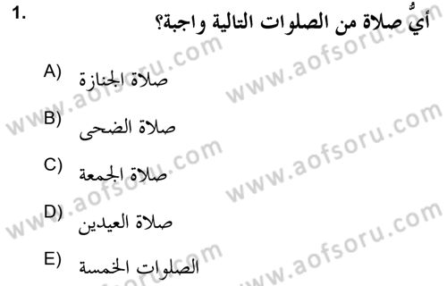 Yaşayan Dünya Dinleri Dersi 2020 - 2021 Yılı Yaz Okulu Sınav Soruları 1. Soru