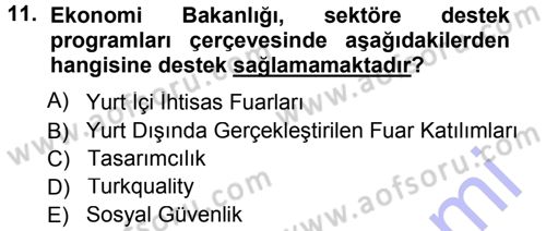 Dış Ticaret İşlemleri Dersi 2012 - 2013 Yılı (Final) Dönem Sonu Sınav Soruları 11. Soru