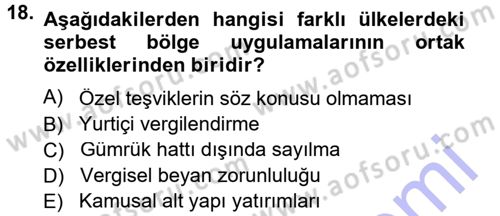 Dış Ticaret İşlemleri Dersi 2012 - 2013 Yılı (Final) Dönem Sonu Sınav Soruları 18. Soru