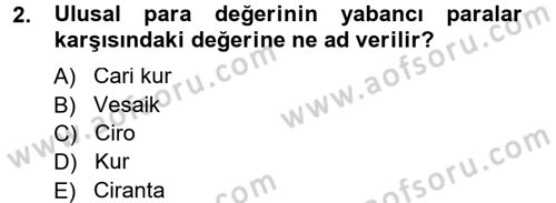 Dış Ticaret İşlemleri Dersi 2012 - 2013 Yılı (Final) Dönem Sonu Sınav Soruları 2. Soru
