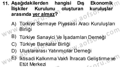 Dış Ticaret İşlemleri Dersi 2013 - 2014 Yılı (Final) Dönem Sonu Sınav Soruları 11. Soru