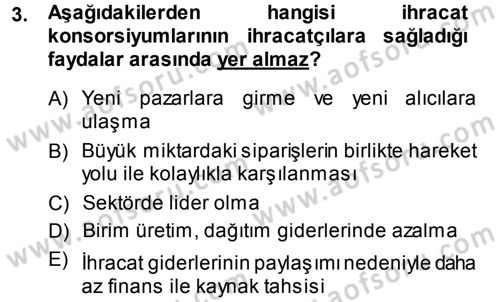 Dış Ticaret İşlemleri Dersi 2014 - 2015 Yılı (Vize) Ara Sınav Soruları 3. Soru