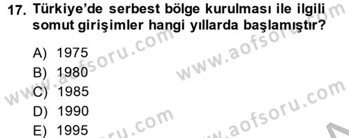 Dış Ticaret İşlemleri Dersi 2014 - 2015 Yılı (Final) Dönem Sonu Sınav Soruları 17. Soru