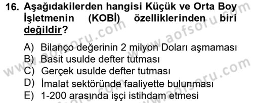 Dış Ticaret İşlemleri Dersi 2014 - 2015 Yılı Tek Ders Sınav Soruları 16. Soru