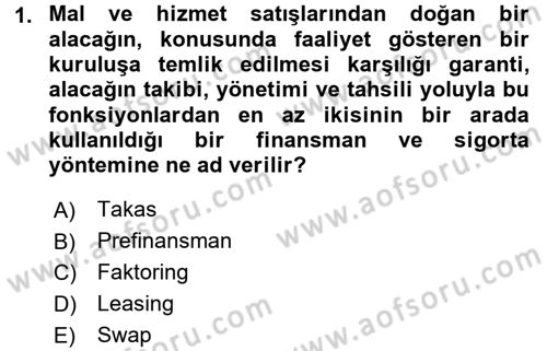 Dış Ticaret İşlemleri Dersi 2015 - 2016 Yılı (Final) Dönem Sonu Sınav Soruları 1. Soru