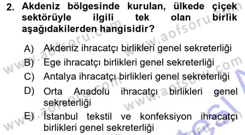 Dış Ticaret İşlemleri Dersi 2015 - 2016 Yılı (Final) Dönem Sonu Sınav Soruları 2. Soru