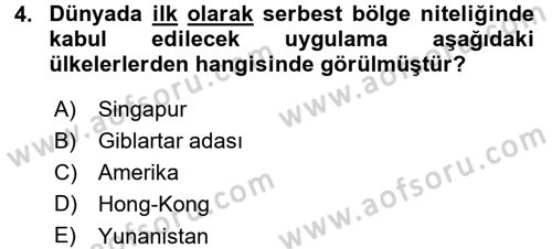 Dış Ticaret İşlemleri Dersi 2015 - 2016 Yılı (Final) Dönem Sonu Sınav Soruları 4. Soru