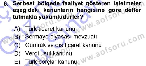 Dış Ticaret İşlemleri Dersi 2015 - 2016 Yılı (Final) Dönem Sonu Sınav Soruları 6. Soru