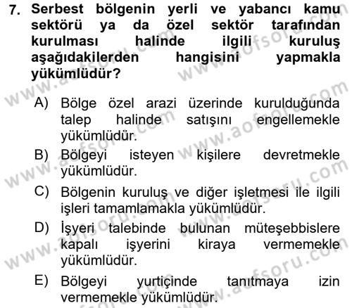 Dış Ticaret İşlemleri Dersi 2015 - 2016 Yılı (Final) Dönem Sonu Sınav Soruları 7. Soru