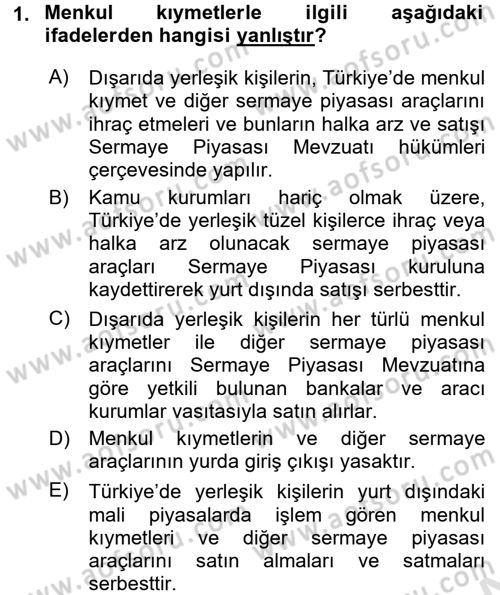 Dış Ticaret İşlemleri Dersi 2016 - 2017 Yılı (Vize) Ara Sınav Soruları 1. Soru