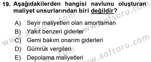 Dış Ticaret İşlemleri Dersi 2016 - 2017 Yılı (Vize) Ara Sınav Soruları 19. Soru