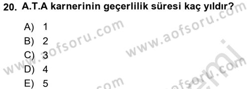 Dış Ticaret İşlemleri Dersi 2016 - 2017 Yılı (Vize) Ara Sınav Soruları 20. Soru