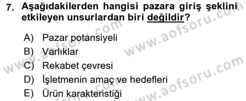 Dış Ticaret İşlemleri Dersi 2016 - 2017 Yılı (Vize) Ara Sınav Soruları 7. Soru