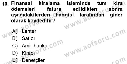 Dış Ticaret İşlemleri Dersi 2016 - 2017 Yılı (Final) Dönem Sonu Sınav Soruları 10. Soru