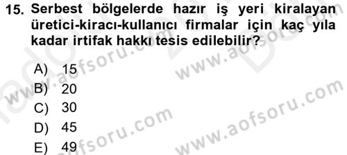 Dış Ticaret İşlemleri Dersi 2016 - 2017 Yılı (Final) Dönem Sonu Sınav Soruları 15. Soru