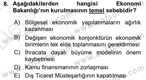 Dış Ticaret İşlemleri Dersi 2017 - 2018 Yılı 3 Ders Sınav Soruları 8. Soru