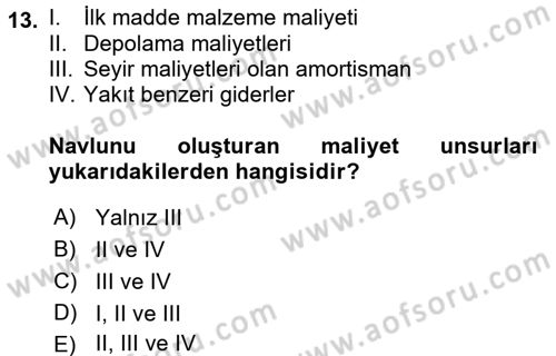 Dış Ticaret İşlemleri Dersi 2017 - 2018 Yılı (Vize) Ara Sınav Soruları 13. Soru