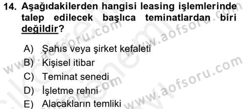 Dış Ticaret İşlemleri Dersi 2017 - 2018 Yılı (Final) Dönem Sonu Sınav Soruları 14. Soru