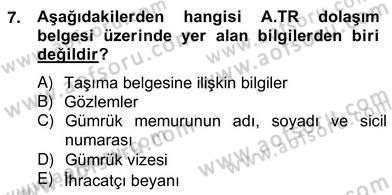 Dış Ticaret Belgeleri Dersi 2012 - 2013 Yılı (Vize) Ara Sınav Soruları 7. Soru