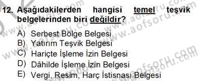 Dış Ticaret Belgeleri Dersi 2012 - 2013 Yılı (Final) Dönem Sonu Sınav Soruları 12. Soru