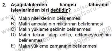 Dış Ticaret Belgeleri Dersi 2012 - 2013 Yılı (Final) Dönem Sonu Sınav Soruları 2. Soru