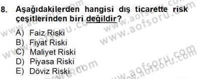 Dış Ticaret Belgeleri Dersi 2012 - 2013 Yılı (Final) Dönem Sonu Sınavı 8. Soru
