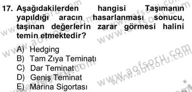Dış Ticaret Belgeleri Dersi 2013 - 2014 Yılı (Vize) Ara Sınav Soruları 17. Soru