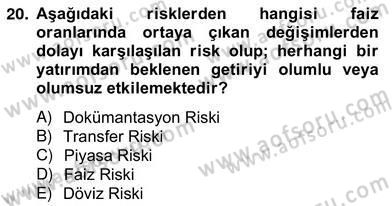 Dış Ticaret Belgeleri Dersi 2013 - 2014 Yılı (Vize) Ara Sınav Soruları 20. Soru