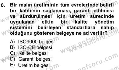 Dış Ticaret Belgeleri Dersi 2013 - 2014 Yılı (Vize) Ara Sınav Soruları 8. Soru