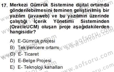 Dış Ticaret Belgeleri Dersi 2013 - 2014 Yılı (Final) Dönem Sonu Sınav Soruları 17. Soru