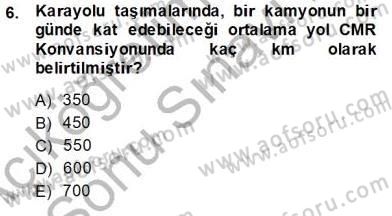 Dış Ticaret Belgeleri Dersi 2013 - 2014 Yılı (Final) Dönem Sonu Sınav Soruları 6. Soru