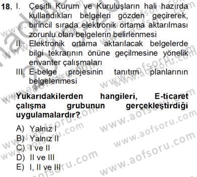 Dış Ticaret Belgeleri Dersi 2013 - 2014 Yılı Tek Ders Sınavı 18. Soru
