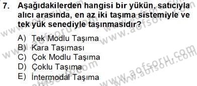 Dış Ticaret Belgeleri Dersi 2013 - 2014 Yılı Tek Ders Sınav Soruları 7. Soru